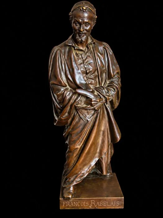 Émile Colin & Cie - Henry Étienne Dumaige (1830-1888) - Sculpture, François Rabelais - 55 cm - Patinated bronze