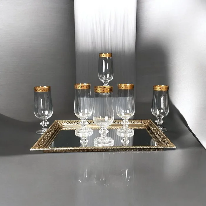 Theresienthal - Cenefa Refinadas en Oro - Drinking set for 6 (6) - Crystal