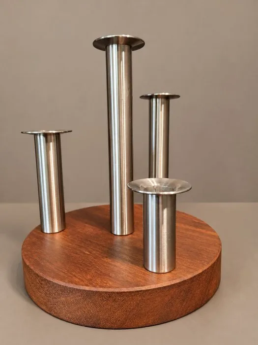 Candleholder - Wood, Steel - Scandinavian candlestick