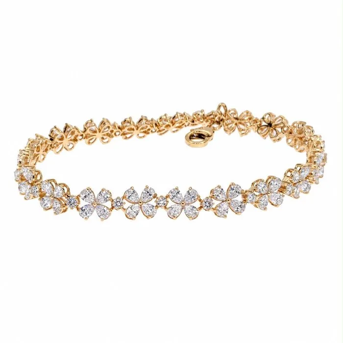 Bracelet - 14 kt. Yellow gold - 4.39ct. tw. Diamond (Lab-grown)