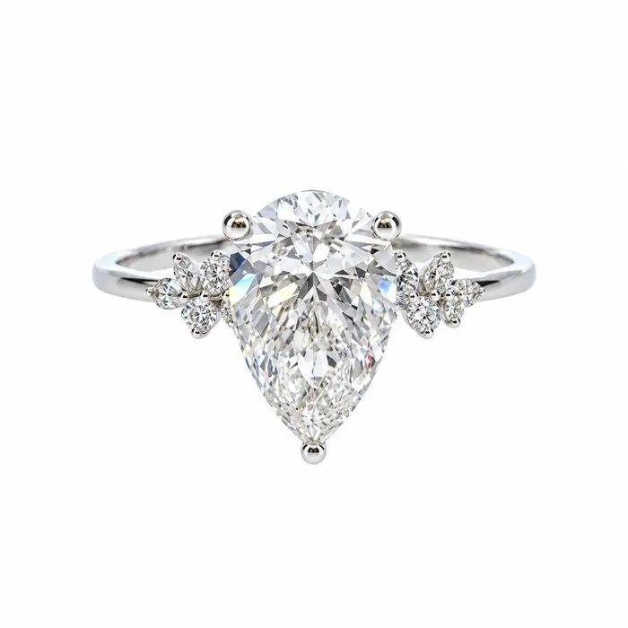 Ring - 14 kt. White gold - 2.28ct. tw. Diamond (Lab-grown) - Diamond