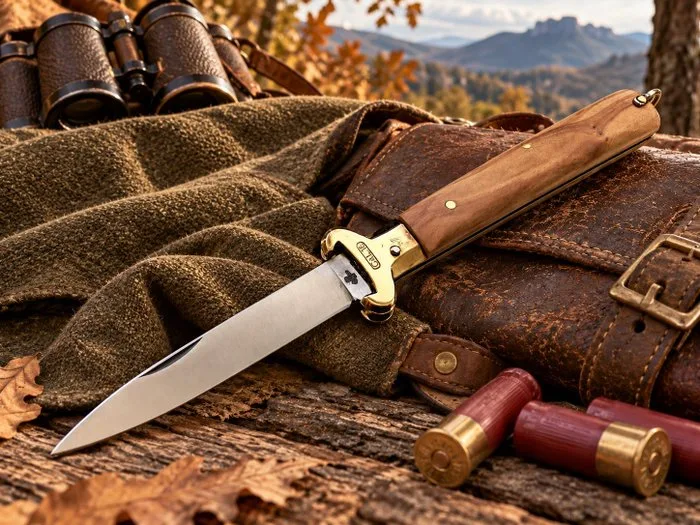 Fraraccio Fraraccio Coltello Sfilato Caccia Vintage Anni 90 Legno esotico 21 cm - Kitchen knife - Caccia Fashion Show - Steel, Wood - Italy