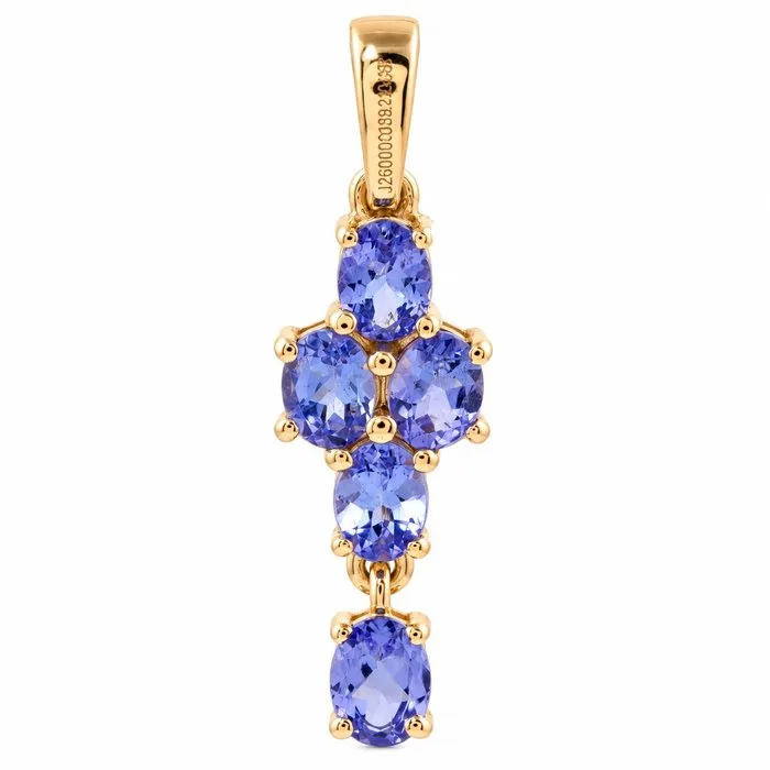 Pendant - 14 kt. Yellow gold - 1.05ct. tw. Tanzanite