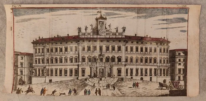 Italy - ROME; Thomas Salmon - [Veduta del Palazzo della gran Curia a Monte Citorio in Roma] - 1751-1760