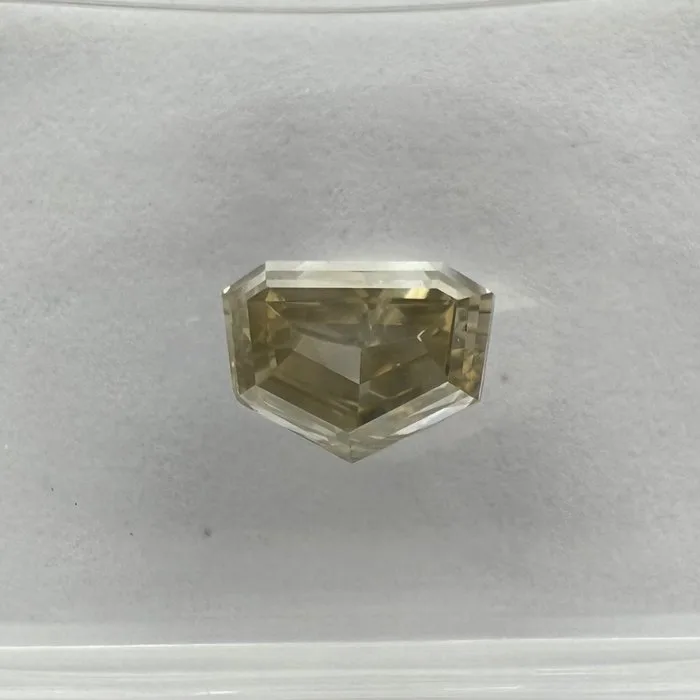 1 pcs Diamond (Natural coloured) - 1.07 ct - Fancy Greyish, Greenish Yellow - SI1 - International Gemological Institute (IGI) - Heptagonal Shape