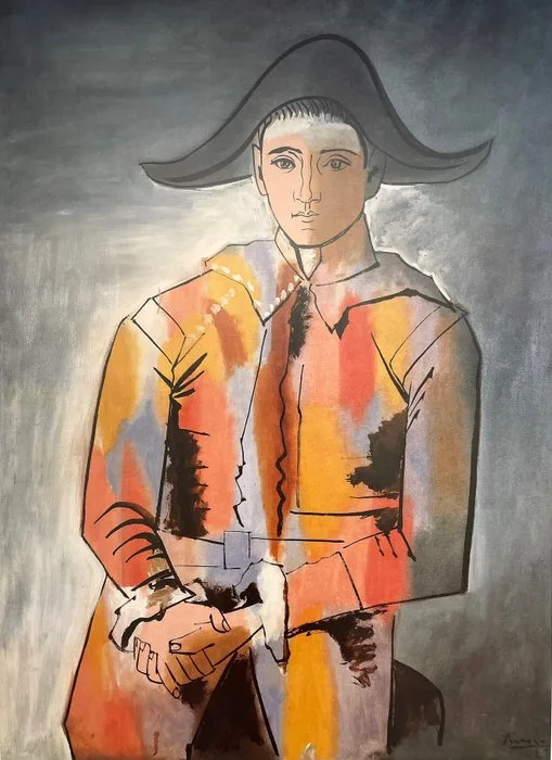 Pablo Picasso (after) - Arlequin les mains croisées - Offset Lithograph - 91x70 - Achenbach licensed print - 1994