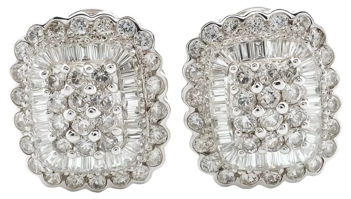 Earrings - 18 kt. White gold Diamond (Natural)