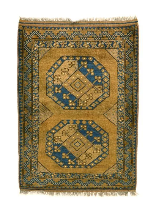Gold Afghan Rug - Carpet - 127 cm - 90 cm