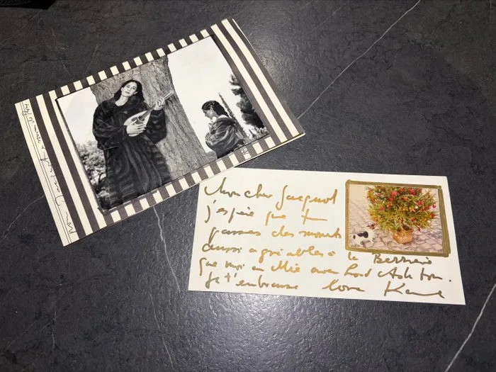 Karl Lagerfeld - Deux cartes postales et collages originaux adressées à Jacques de Bascher - 1988