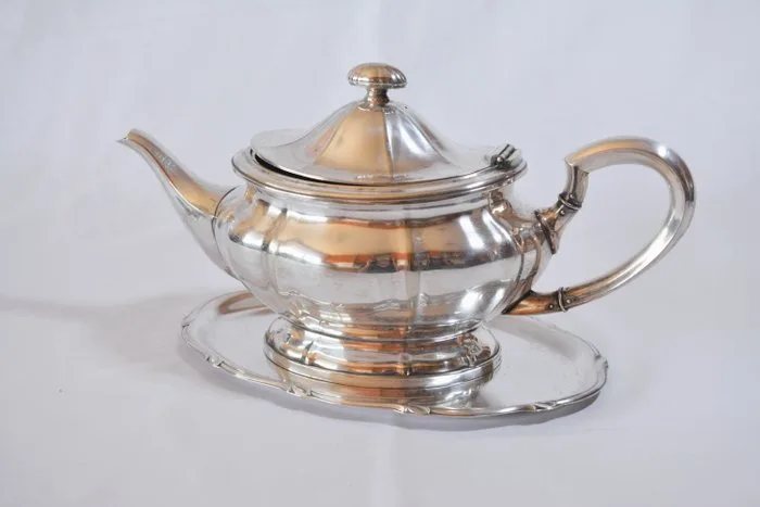 WMF - Teapot (2) - Silverplated - Teapot with WMF tray