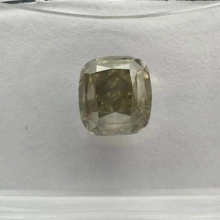 1 pcs Diamond (Natural coloured) - 1.80 ct - Cushion - Fancy deep Greenish, Grey Yellow - SI1 - International Gemological Institute (IGI)
