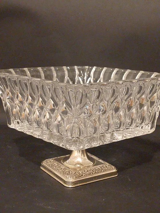 Centrepiece - Eclectic Florentine stand, crystal and 800 silver. -.800 silver - Eclectic, blooming display stand