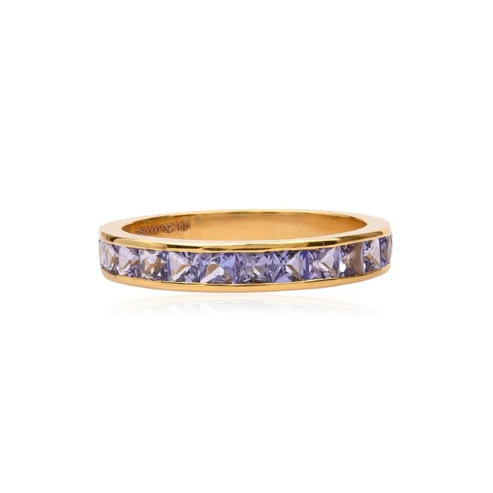 Eternity ring - 14 kt. Yellow gold - 1.25ct. tw. Tanzanite - Tanzanite - Promise Band