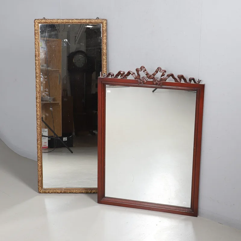 A Modern Gilt Framed Wall Mirror, and Another Mirror