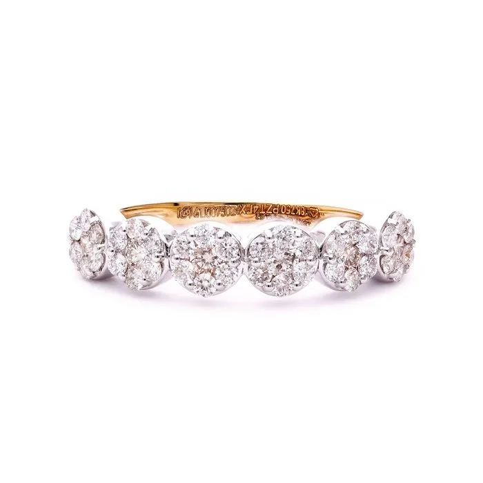 Ring - 18 kt. Yellow gold - 0.62ct. tw. Diamond (Natural) - 18karat Six Cluster Ring