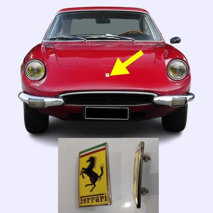 Ferrari 365 series Front bonnet Ferrari Emblem (New Old Stock) - Ferrari - Ferrari front badge (2 pin)