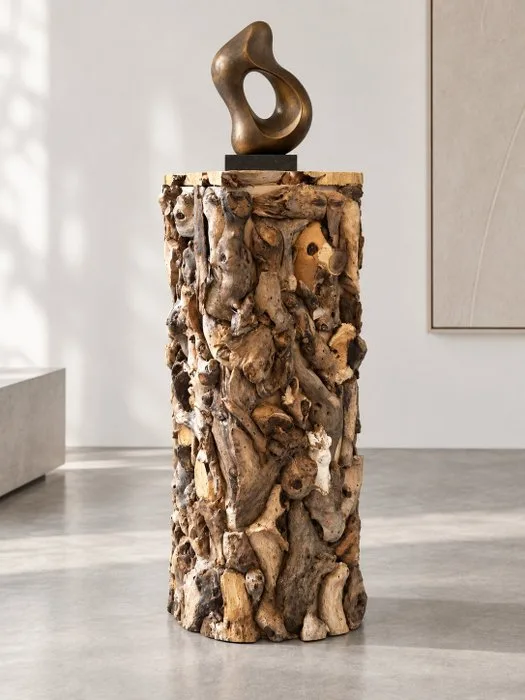 Pillar - Luxe handgemaakte sokkel van moerbeihout-wortels - organische houten zuil / sculptuurstandaard - ca. - 2020+