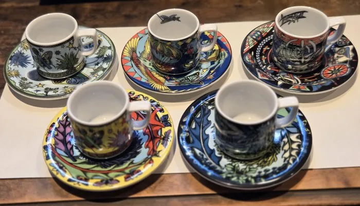 Langenthal / Bopla Switzerland - Coffee set (10) - Fantasia - Porcelain - 5 set of Espresso cups