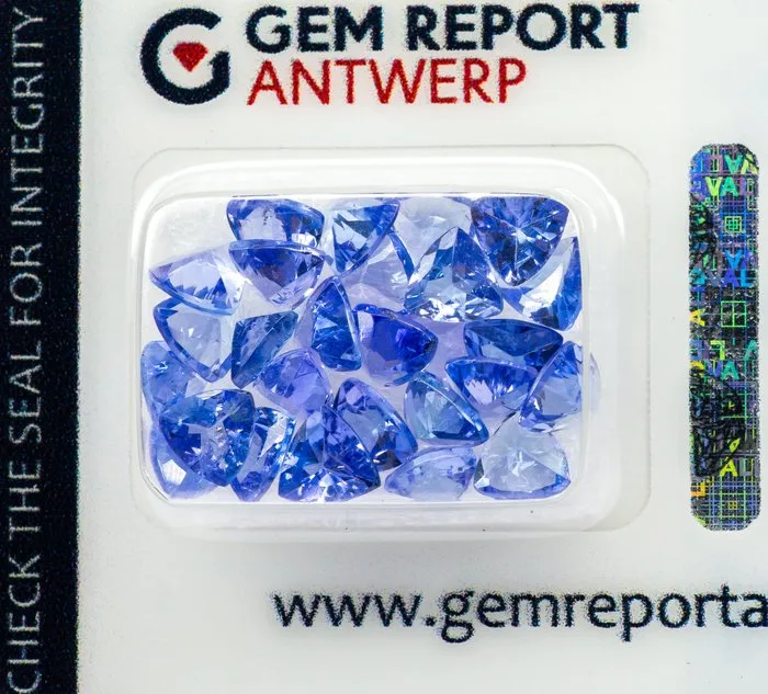 27 pcs Tanzanite - 9.96 ct - Gem Report Antwerp (GRA) - Violetish Blue/Violet