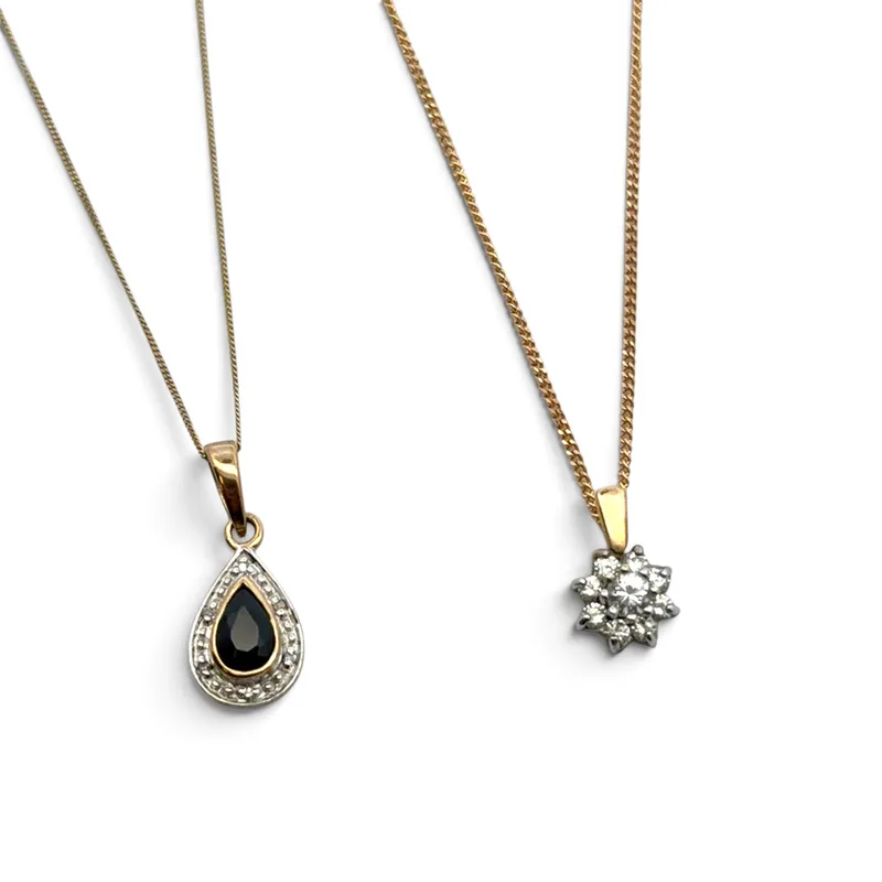 Two 9CT Gold Pendant Necklaces