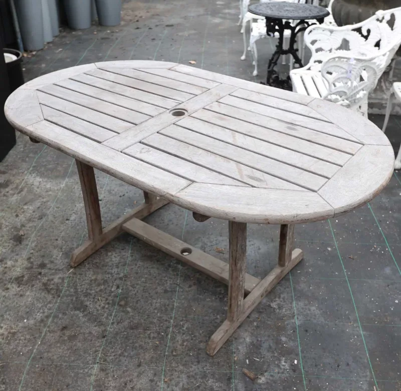 A teak garden table