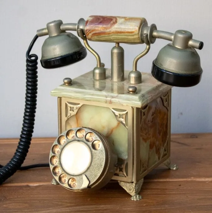 Fatap Italia S.A.S - Analogue telephone - Brass, Onyx, Alloy, Bakelite - Retro phone