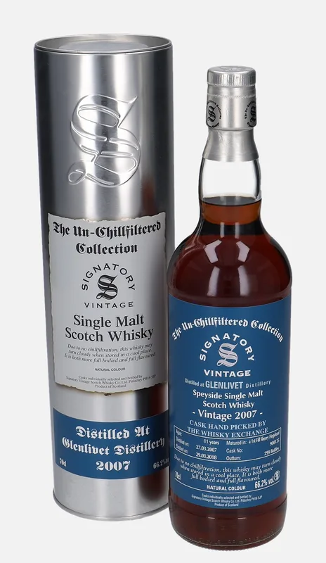 Glenlivet – 2007 11 Year Old Signatory Vintage Scotch Whisky Co. The Un-Chillfiltered Collection