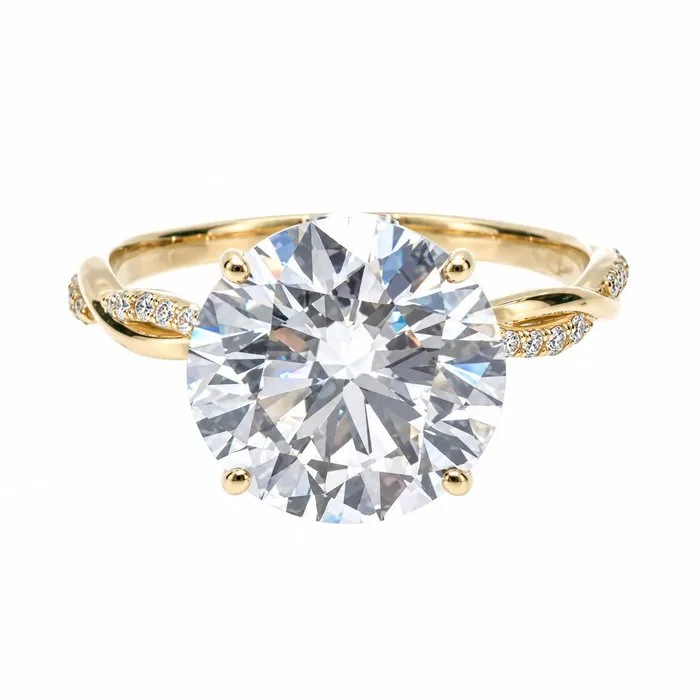 Ring - 14 kt. Yellow gold - 5.14ct. tw. Diamond (Lab-grown) - Diamond
