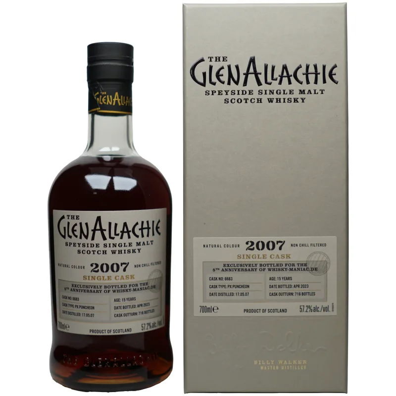 Glenallachie – 15 Year Old 2007 Whisky Maniac Single Cask (57.2%)