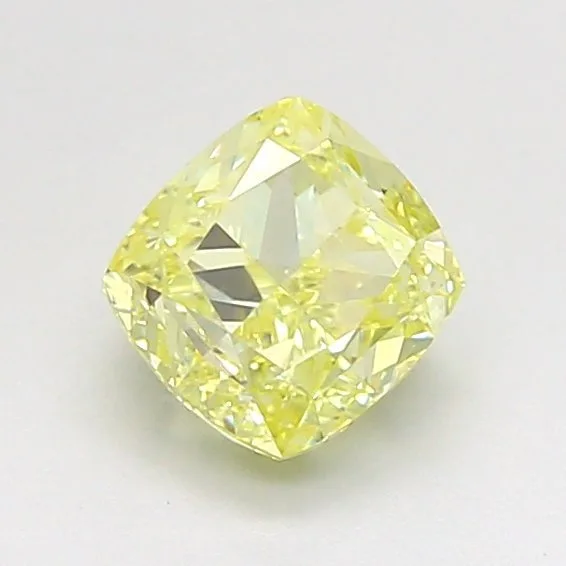 1 pcs Diamond (Natural coloured) - 1.00 ct - Cushion - Fancy Yellow - SI1 - Gemological Institute of America (GIA)