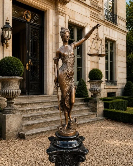 Statue, Bronze XL - Lady of Justice - 100 cm - Bronze, Marble