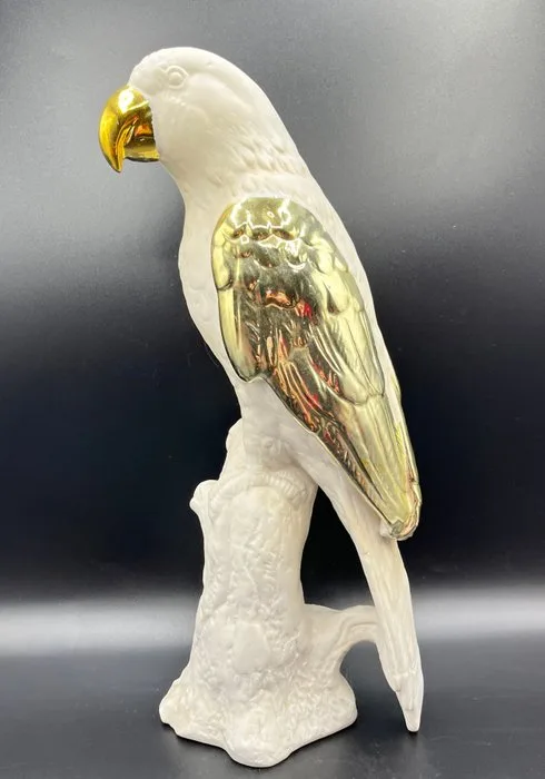 Pols Potten - Erik Pol - 2010 - H. 35 cm - Sculpture, Grande Perroquet - Édition Spéciale "White Gold" - 35 cm - Biscuit porcelain - 2010