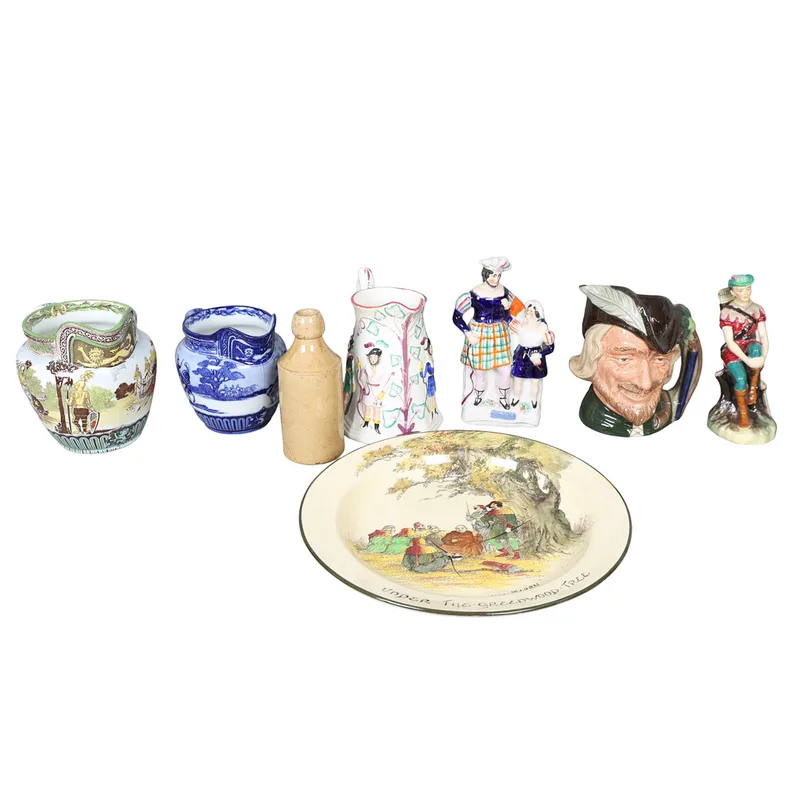 A Collection of Archery and Robin Hood Related Ceramics (Qty)