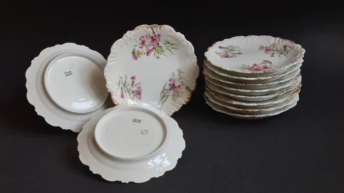Limoges - Plate (11) - Porcelain - Limoges Fragnet x11