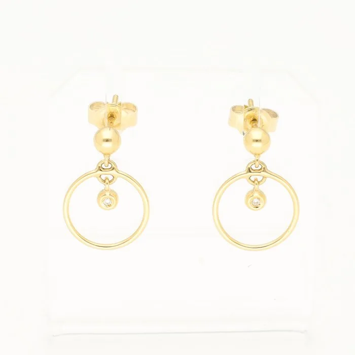 Earrings - 18 kt. Yellow gold Diamond (Natural)