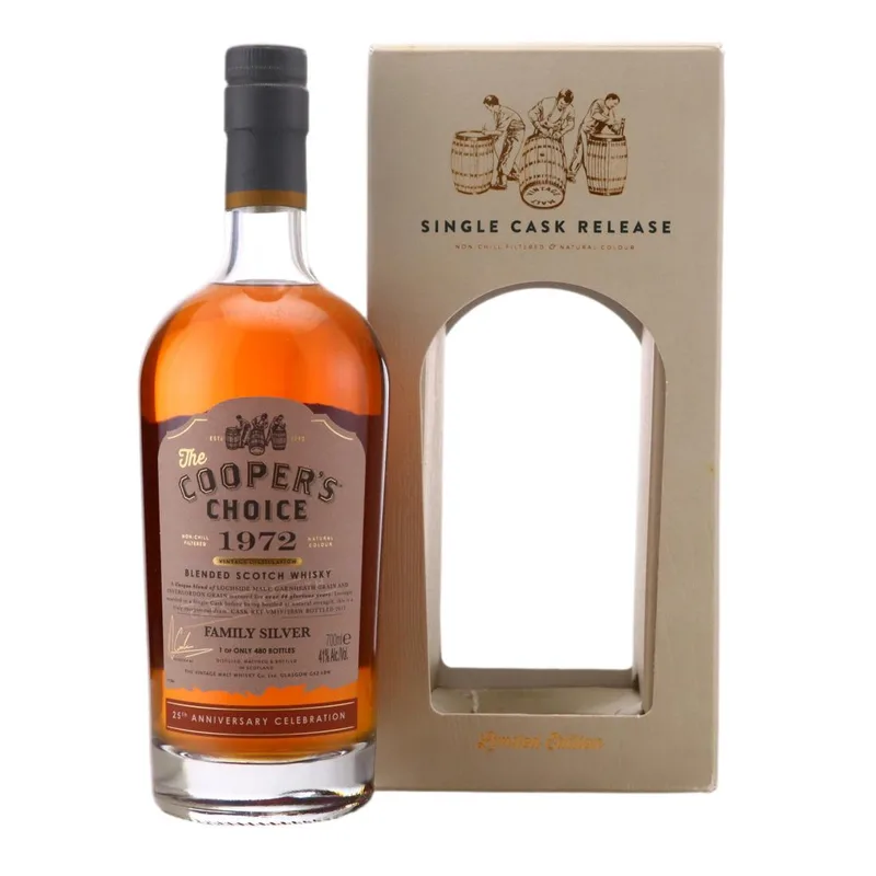 Family Silver 1972 The Cooper's Choice 44 Year Old Scotch Whisky - 25th Anniversary Celebration (70cl, 41.00%)