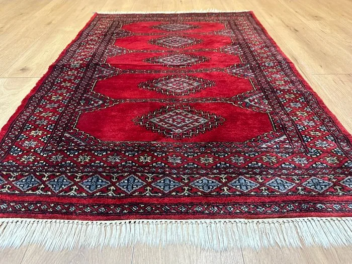 Hand-knotted Pakistan Bokhara Oriental rug with a classic elephant-foot pattern - Rug - 147 cm - 92 cm