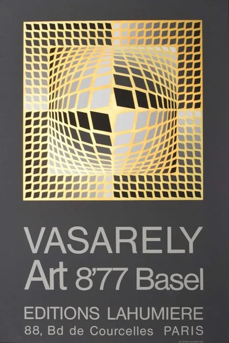 Vasarely - Vasarely Art 8'77 Basel Original Op Art Exhibition Poster (1977) - 1970s