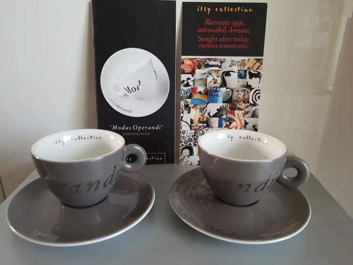 illy collection - Joseph Kosuth - Coffee set (2) - Modus Operandi - Porcelain - Illy Collection
