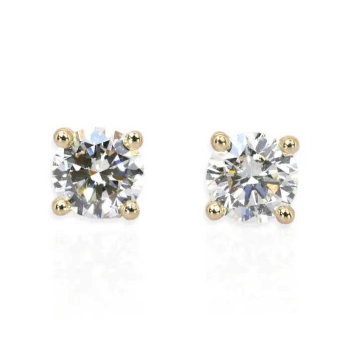 Earrings - 18 kt. Yellow gold - 1.00ct. tw. Diamond (Natural) - IGI Certified Earrings