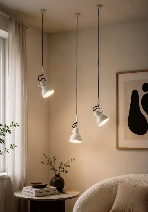 Hagro / Seed Design - A.G. Fronzoni - Hanging lamp (3) - Laito Adjustable - Small White Pendants - Metal - 3 Pieces