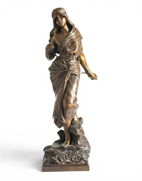 Emmanuel Villanis (1858–1914) - Sculpture, Prise de Corsaire - 56 cm - Patinated bronze