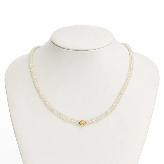 Necklace - 18 kt. Yellow gold Opal