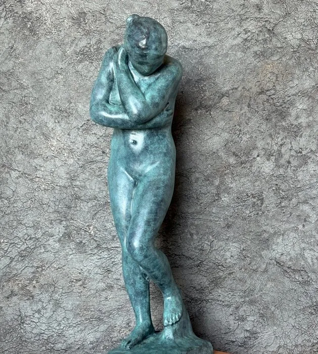 Statue, Prachtig bronzen sculptuur van Eva 46.5 cm - 46.5 cm - Bronze