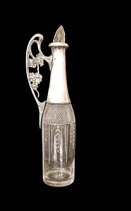 art deco, 31 cm - Ewer - Glass, Metal