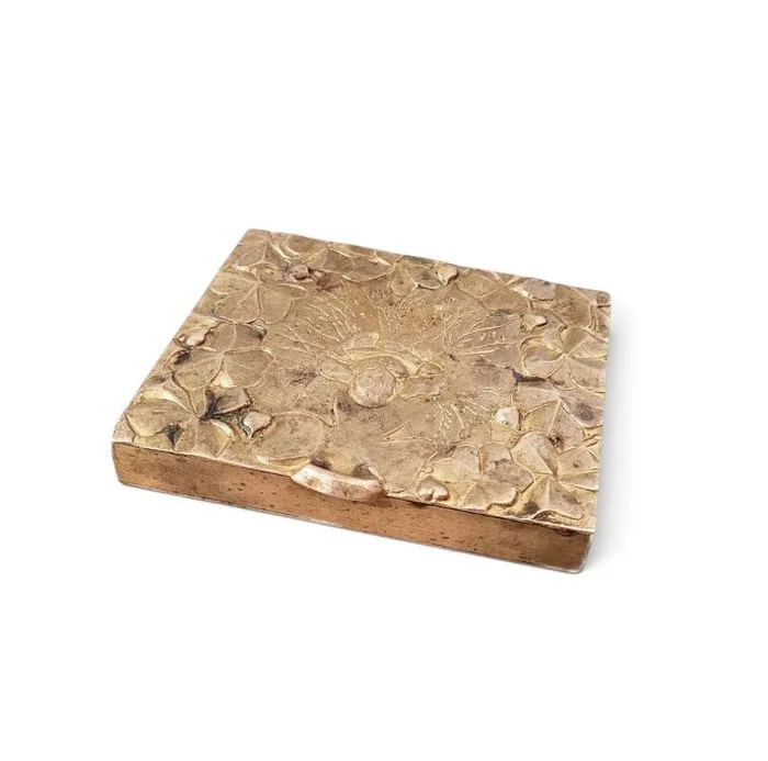 Line Vautrin - Line Vautrin - Box - Line Vautrin powder box in bronze with a shamrock motif - Gilt bronze - Poudrier Line Vautrin