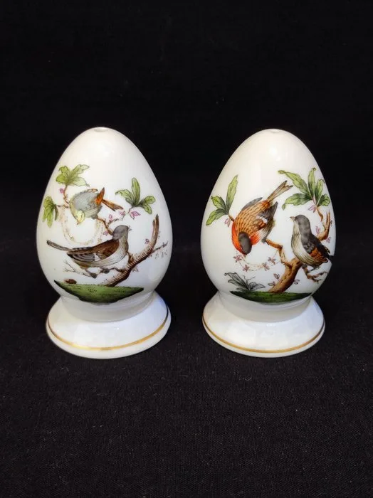 Herend - Salt and pepper shakers - 260/RO and 250/RO Rothschild with a gold edge - Porcelain