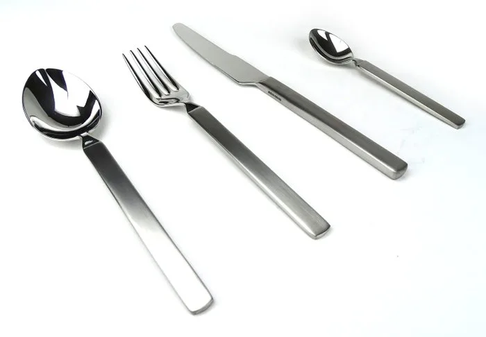 Alessi - Achille Castiglioni - Cutlery set (60) - ''Dry'' - 18/10 Steel mirror polished with matte handle