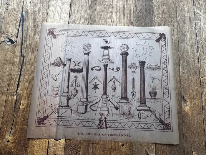 part of a tracing boards set - William Harvey's late 19th century Masonic Translucent Tracing Paper/ Tracing Board Illustration - 1899
