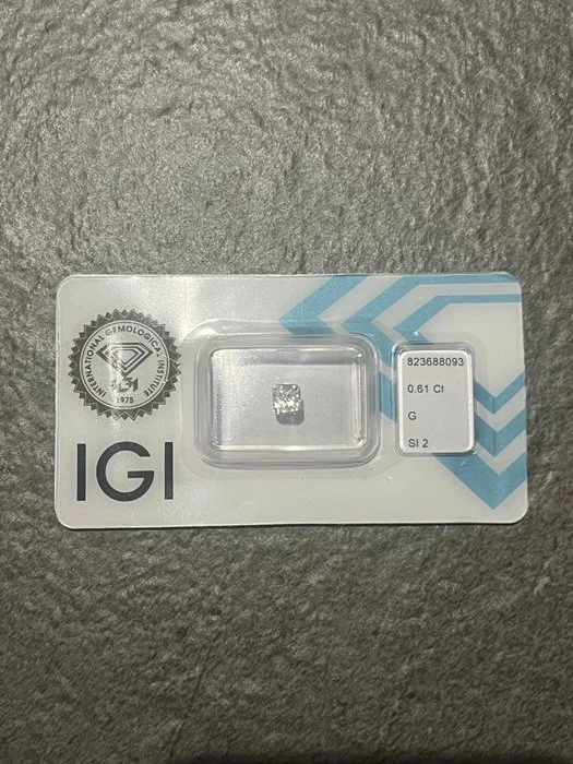 1 pcs Diamond (Natural) - 0.61 ct - Radiant - G - SI2 - International Gemological Institute (IGI)